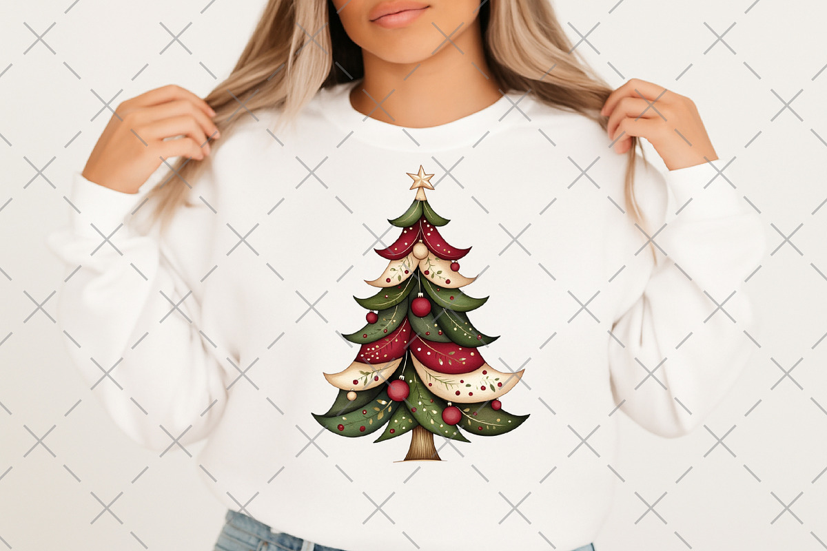 Whimsical Christmas Tree Clipart, an Illustration by Craft Nest (Photo 6 of 6)