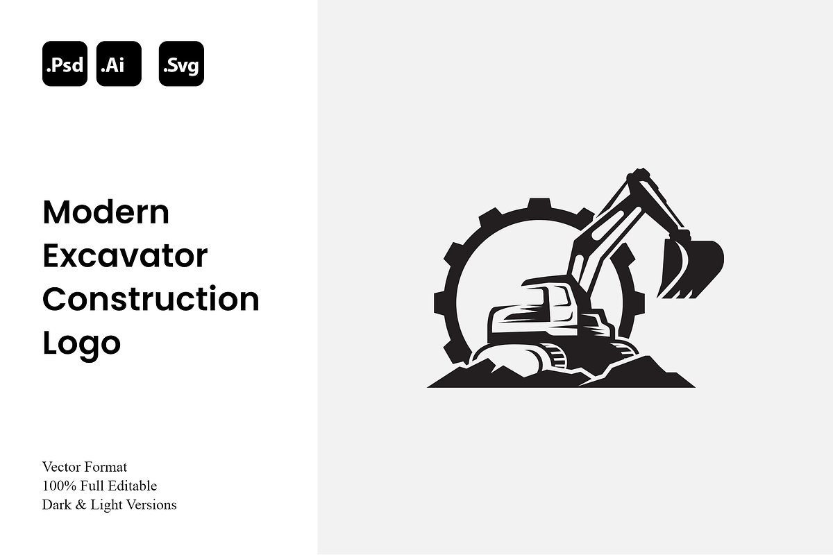Modern Excavator Construction Logo, a Branding & Logo Template by Luxury Logos (Photo 1 of 4)