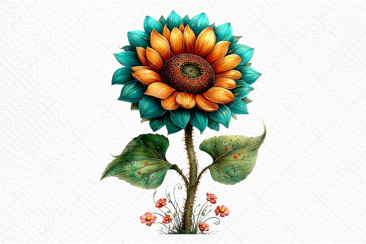 Whimsical Spring Sunflower Clipart, an Illustration by Craft Nest (Photo 8 of 11)