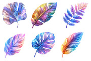 Iridescent Leaves Clipart, an Illustration by Designworld (Thumbnail 3 of 6)