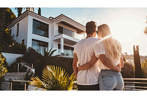 Couple in front of their new luxury, an Architecture Photo by Neirfy