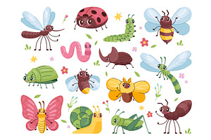Cartoon insect characters. Children, an Animal Illustration by Stock-Smart-Start