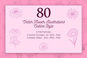 Botanical Vector Greenery & Flowers, a Decorative Illustration by FourLeafLover (Thumbnail 3 of 5)