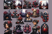 Gothic Black Woman Clipart, a Person Illustration by GlamArtZhanna (Thumbnail 3 of 5)