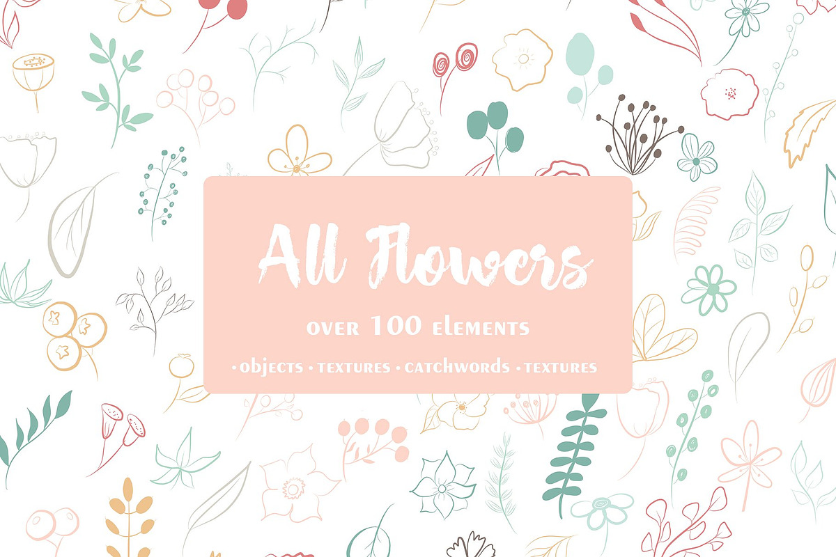 All Flowers [100+ elements], an Illustration by SketchCliparts (Photo 1 of 6)