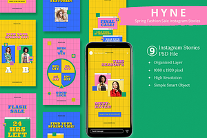 Spring Fashion Sale Memphis Style In, a Social Media Template by Attype