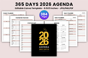 365 Days 2026 Agenda Canva Kdp, a Stationery Template by Mustafiz (Thumbnail 1 of 8)