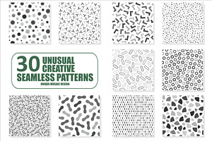 Seamless trendy monochrome patterns, a Pattern Graphic by ExpressShop