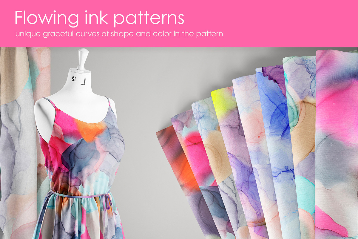 Flowing ink seamless patterns, a Pattern Graphic by ANAKOTO (Photo 5 of 11)
