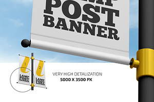 Lamp Post Banner Mockup Set