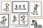 15 Bundle Watercolor Cute Zebra Wild, an Animal Illustration by Morspective (Thumbnail 4 of 8)