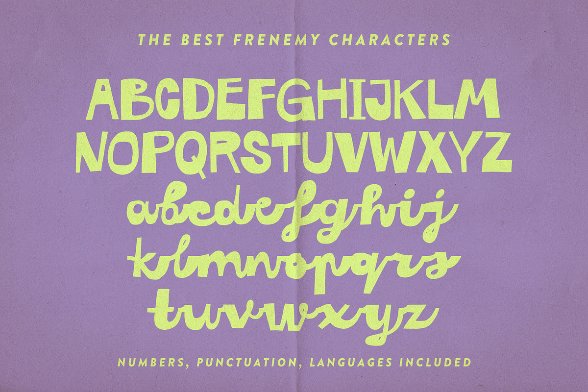 Best Frenemy Playful Vibe Script, a Script Font by Struvictory.art (Photo 5 of 9)
