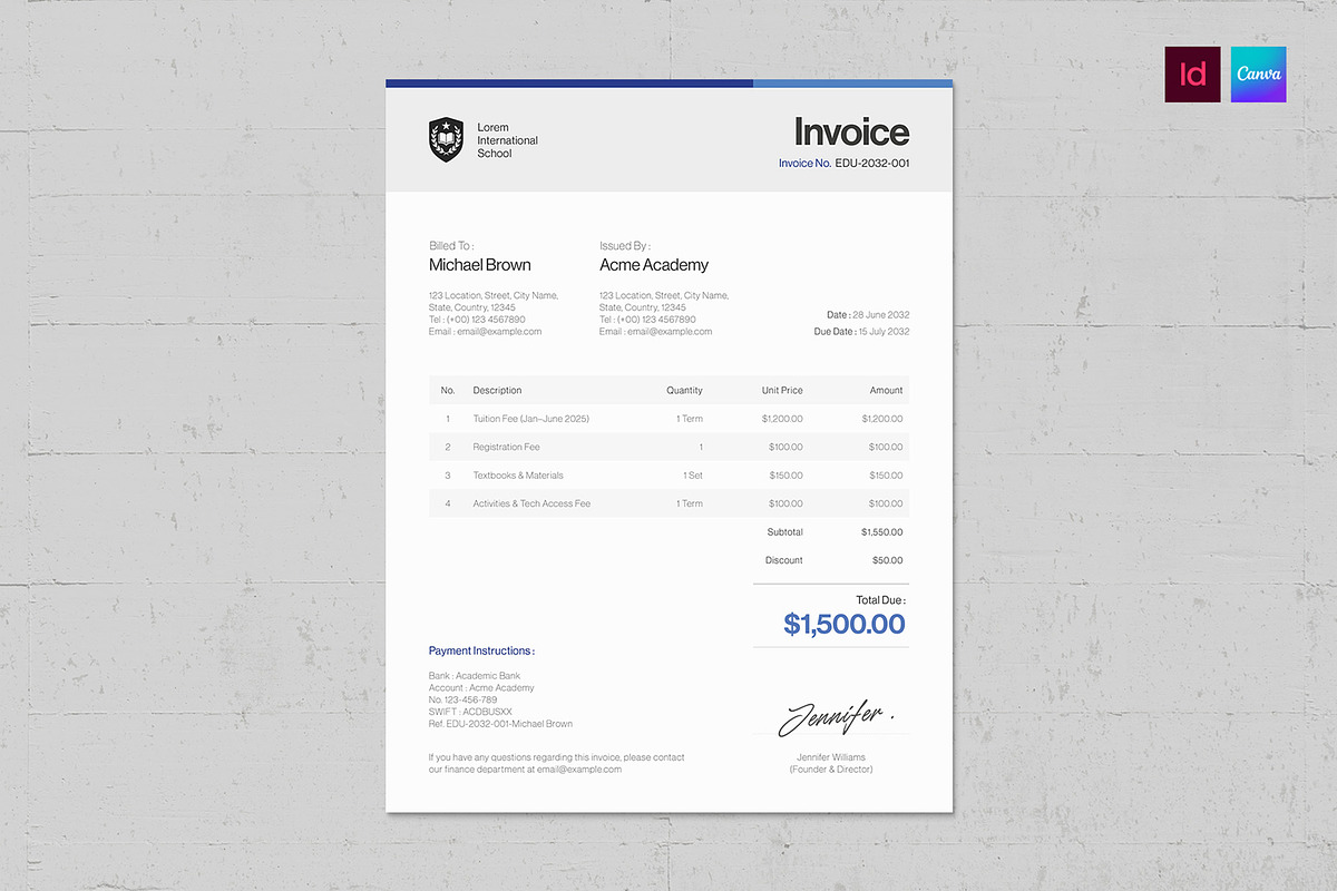 Invoice Template, a Stationery Template by BrandPacks (Photo 1 of 4)
