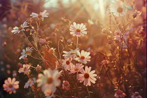 Sunlit Wildflowers, a Nature Photo by k.tay