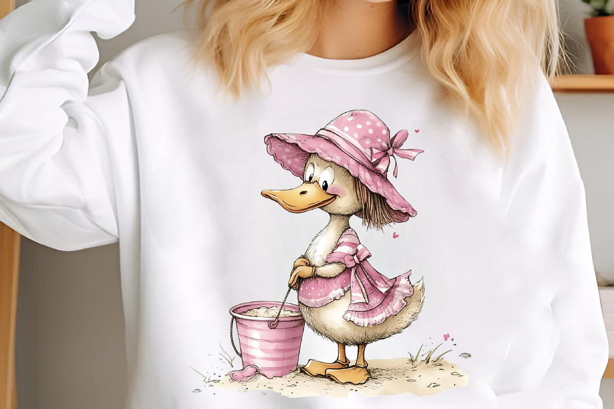 Whimsical Summer Beach Duck Clipart, an Illustration by designcity5 (Photo 4 of 5)