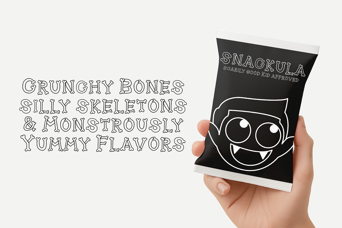 SKUL X LINES – Outlined Bone Font, a Font by TypeTasty Font (Photo 7 of 9)