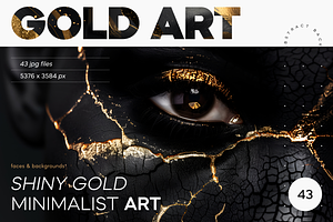 Shiny Gold Minimalist Art, an Abstract Photo by Lumeno