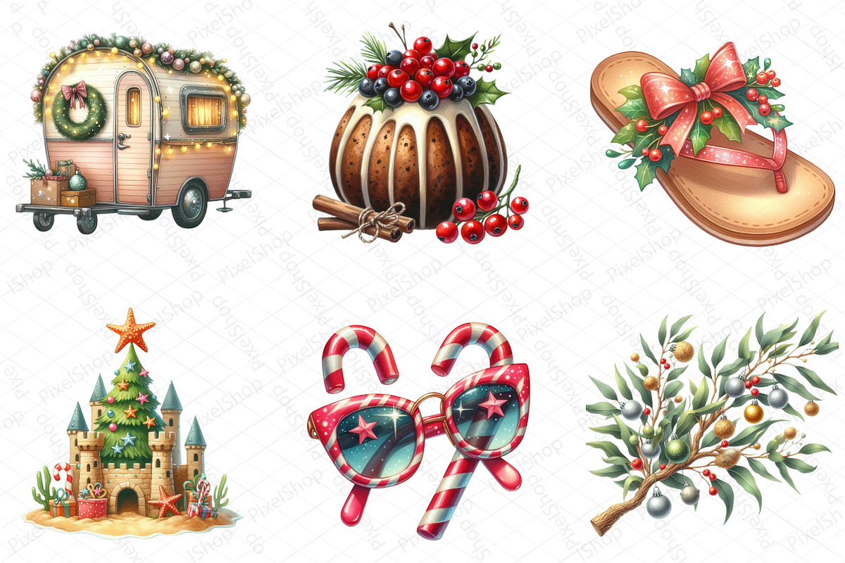 Australian Christmas Clipart, an Illustration by DreamPrint404 (Photo 6 of 6)