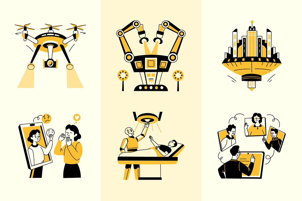 Artificial Intelligence Drawing Set, a Solid Icon by Vectors Market (Photo 5 of 9)
