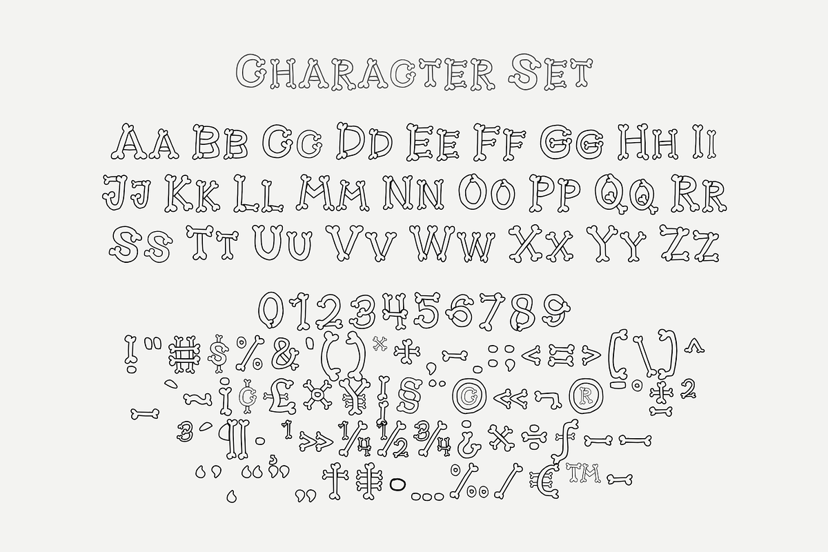 SKUL X LINES – Outlined Bone Font, a Font by TypeTasty Font (Photo 2 of 9)