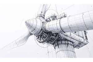 Technical pencil drawing showing, an Industrial Photo by Igor Tichonow