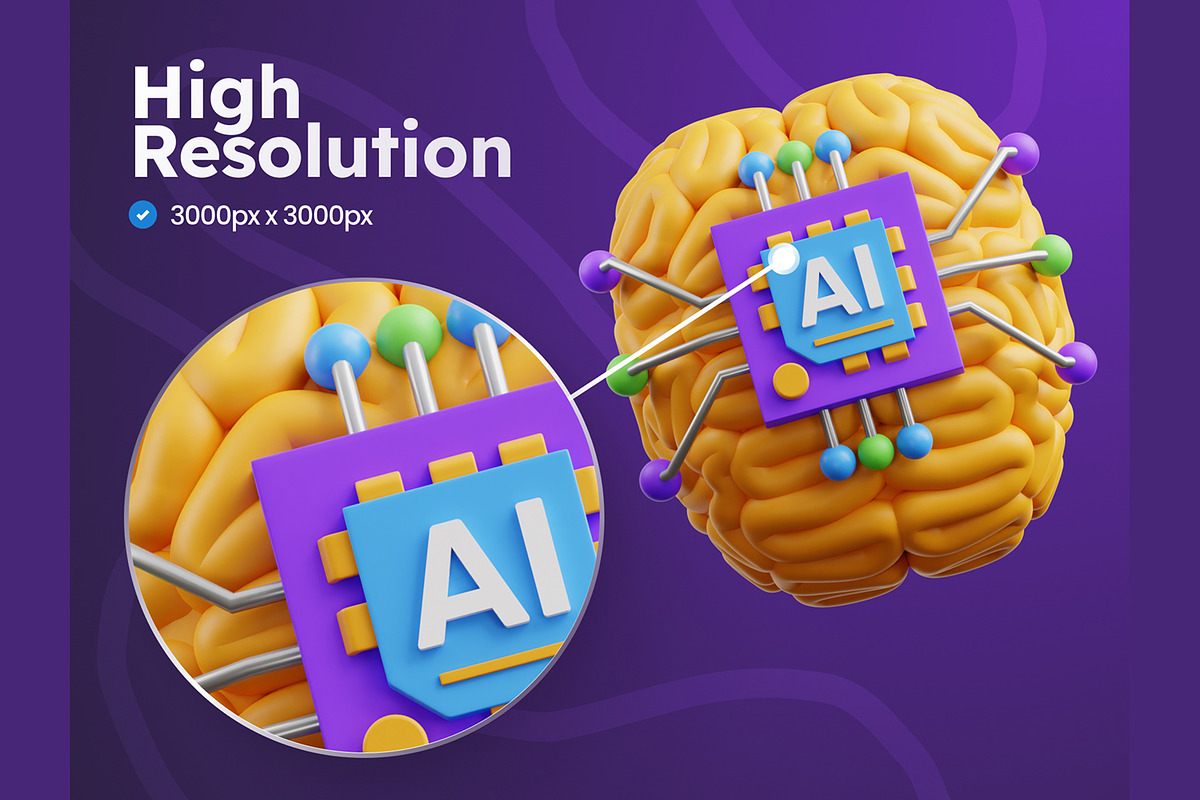 Artificial Intelligence 3D Icons, an Object 3D Model by Rakata Studio (Photo 3 of 7)