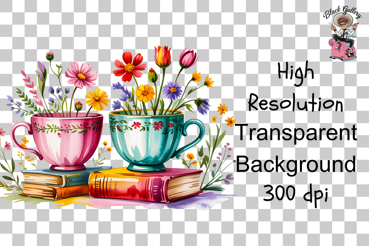 10 Books and Flowers Clipart PNG, an Illustration by Clipart Bloom (Photo 9 of 11)