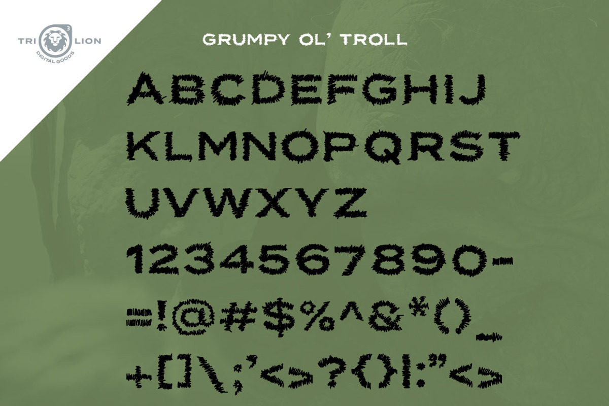 Grumpy Ol' Troll - Stitched Font preview 4