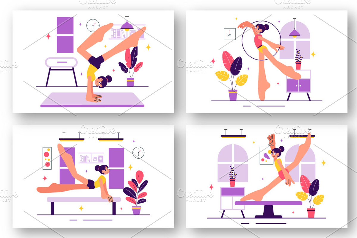 10 Rhythmic Gymnastics Illustration, a Sport Illustration by denayunebgt (Photo 3 of 4)