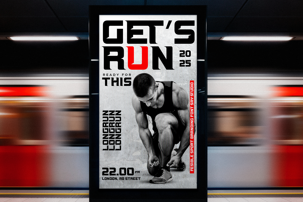Fesibel - Bold Sports Branding Font, a Sans Serif Font by Say Studio (Photo 6 of 11)