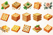 Cracker Watercolor Clipart, an Illustration by Rose Art (Thumbnail 2 of 7)