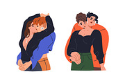 Love couples kiss with passion set, a Person Illustration by Good Studio (Thumbnail 3 of 19)