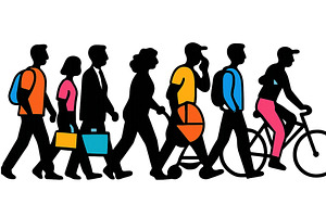 Diverse group of individuals, a Transportation Illustration by ZinetroN