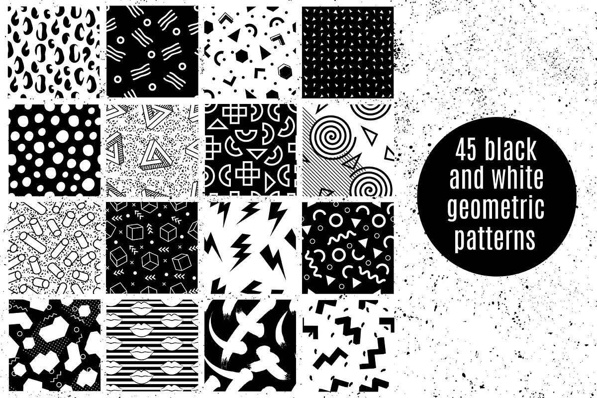 Black and White Geometric Patterns, a Pattern Graphic by ComelyPics Shop (Photo 7 of 7)