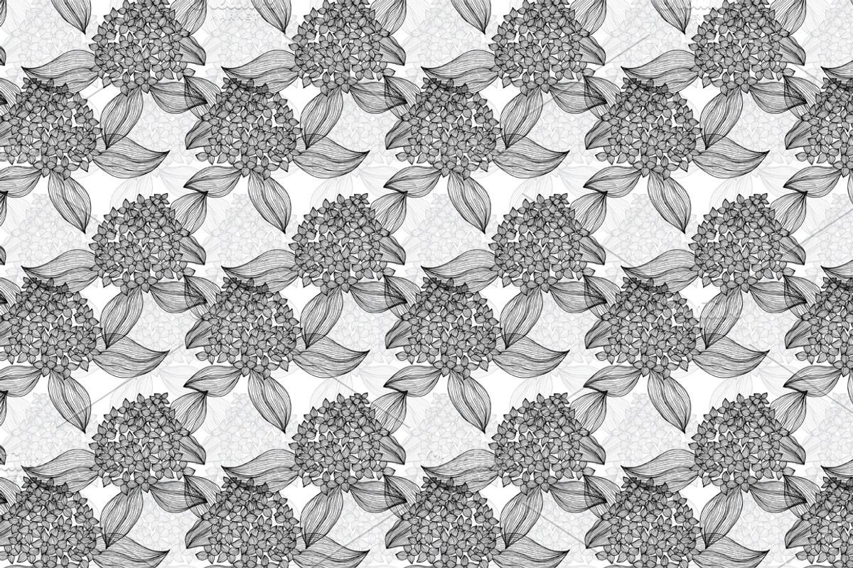 Black and White Floral Patterns(2) preview 5