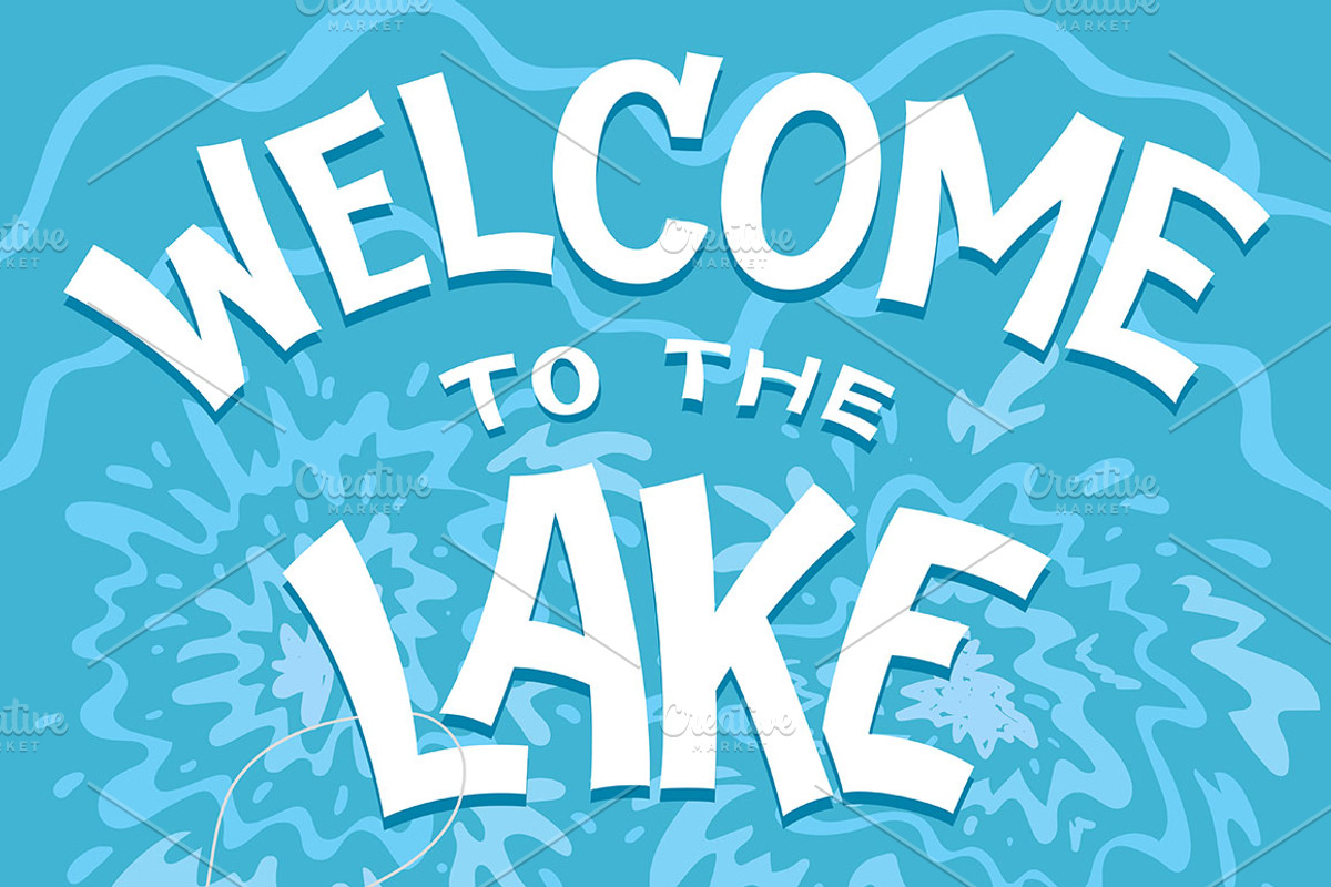 7 Lake Hand Lettering Signs, a Decorative Illustration by Paul Lesser (Photo 1 of 8)