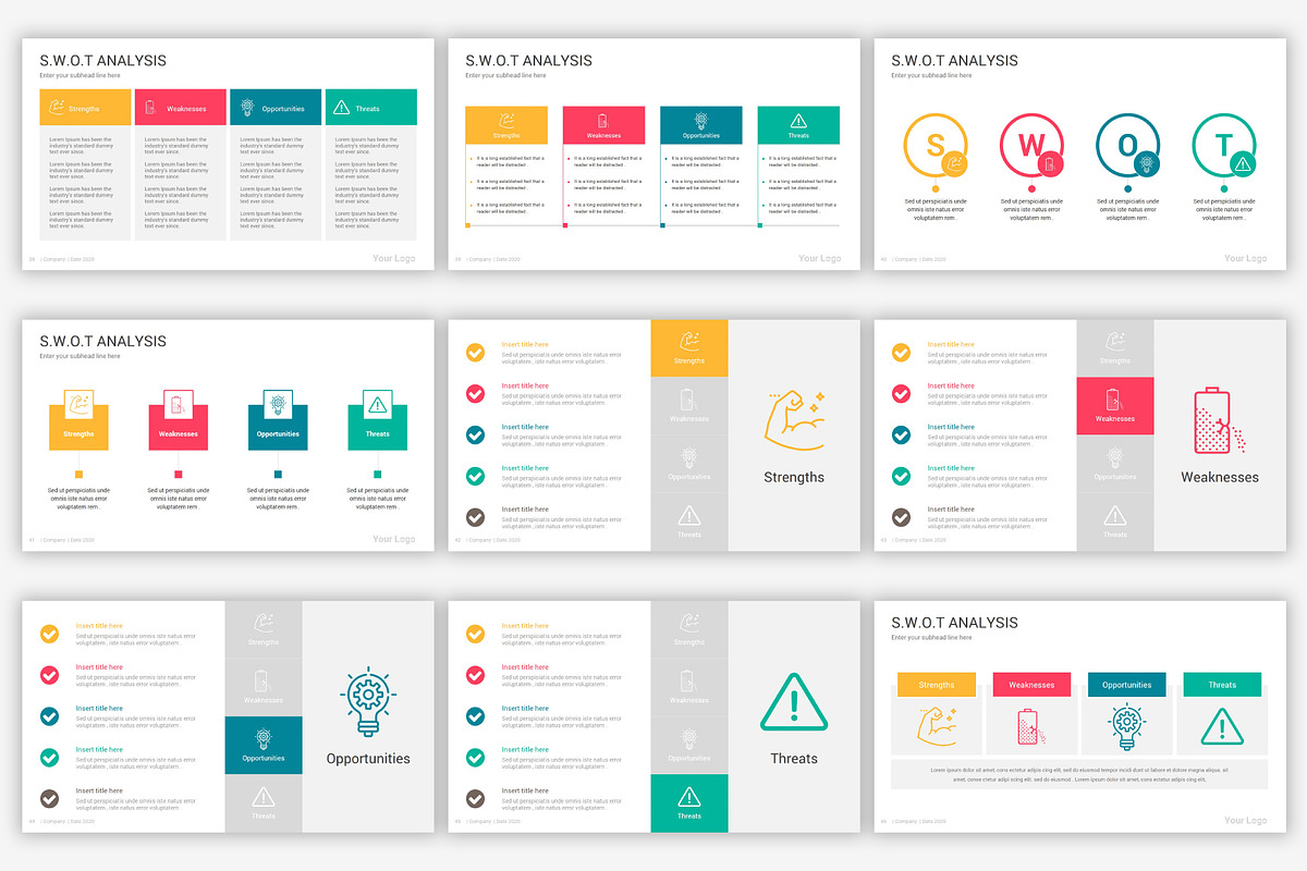 Swot analysis Google Slides Diagrams, a Presentation Template by SlideOne