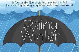 Rainy Winter Single-line Font