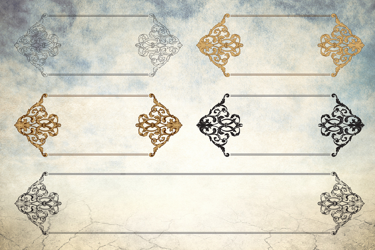 Vector Baroque Ornament elements, a Decorative Illustration by Samira (Photo 4 of 6)