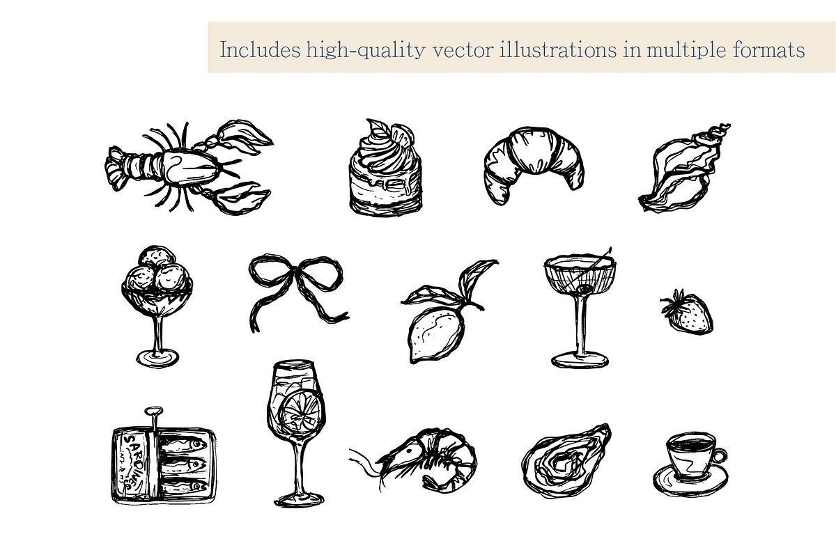 Mediterranean Mood - Line Collection, a Food Illustration by Svitlana Kharchuk (Photo 2 of 12)