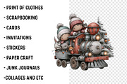 Whimsical Christmas Tree Clipart, a Transportation Illustration by SinaCreation (Thumbnail 3 of 9)