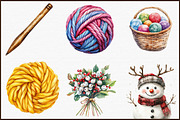 Knitting & Crochet Watercolor Clipar, an Illustration by Sublimation Artist (Thumbnail 3 of 6)