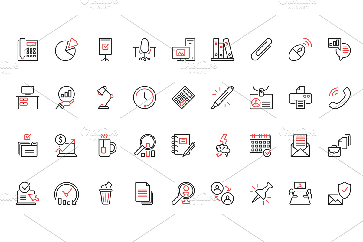 Office communication icons, an Object Illustration by Lemberg Vector