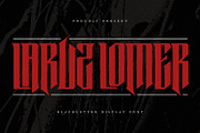 Laruz Lomer Blackletter Display Font, a Blackletter Font by Maulana Creative (Thumbnail 1 of 7)