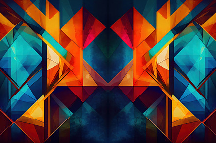 Abstract geometric background, panoramic image. Generative Ai, an Abstract Photo by Ales Munt