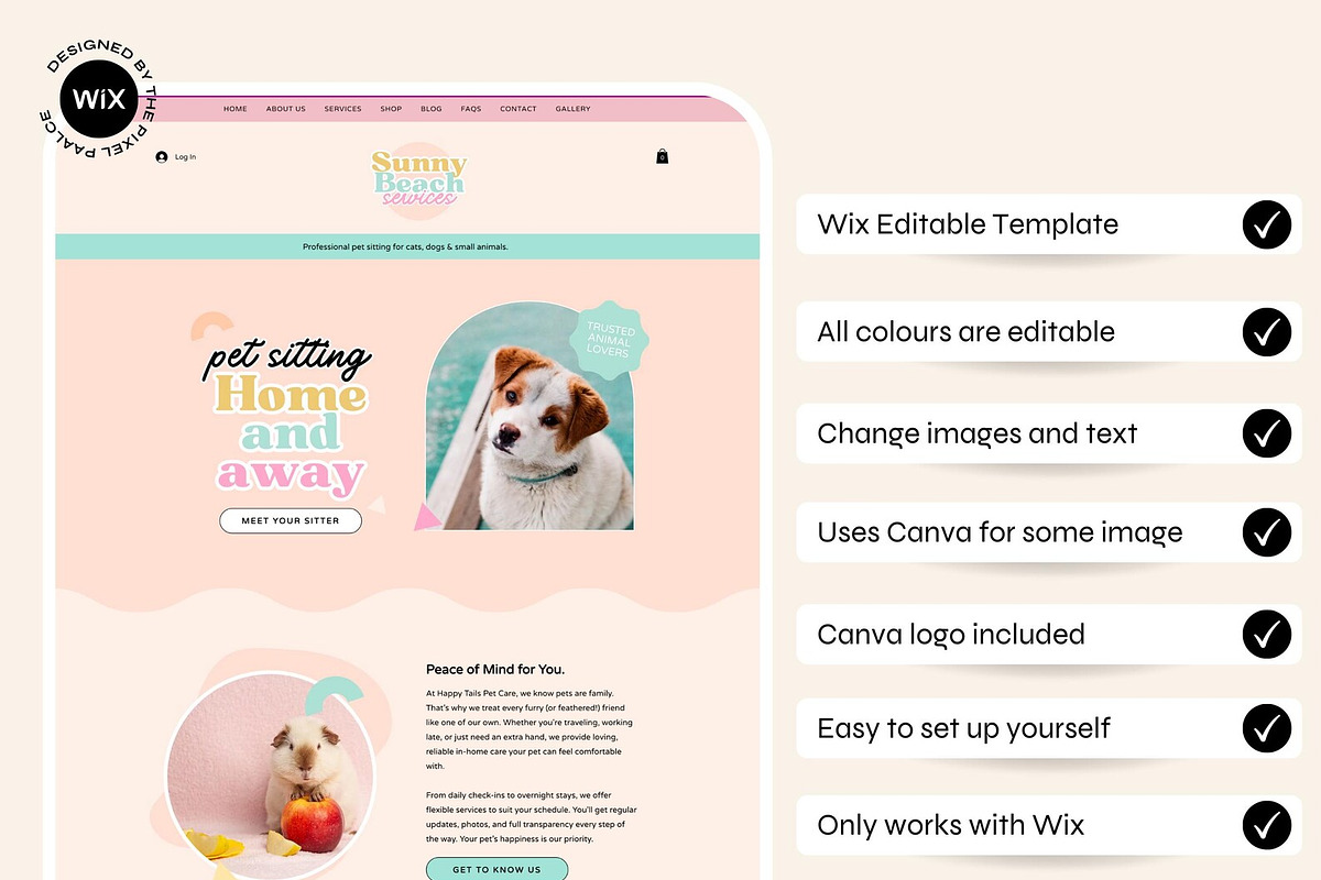 Wix Website Template - Sunny Beach, a Wix Template by The Pixel Palace (Photo 2 of 10)