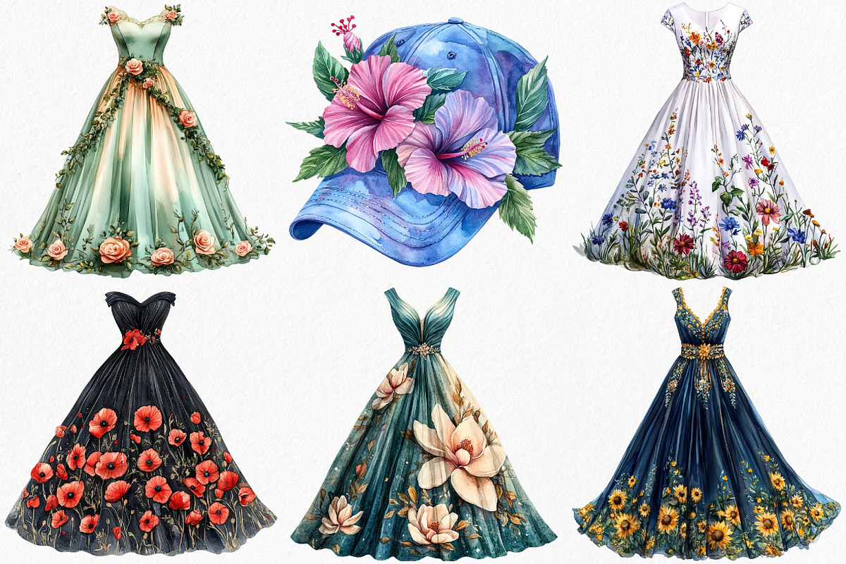 Floral Graduation Caps & Gowns, an Illustration by Canvas Craft (Photo 2 of 8)