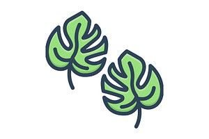 Leaves leafage color icon, a Duotone Icon by Creative priyanka