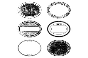 Grunge Oval Stamp Set