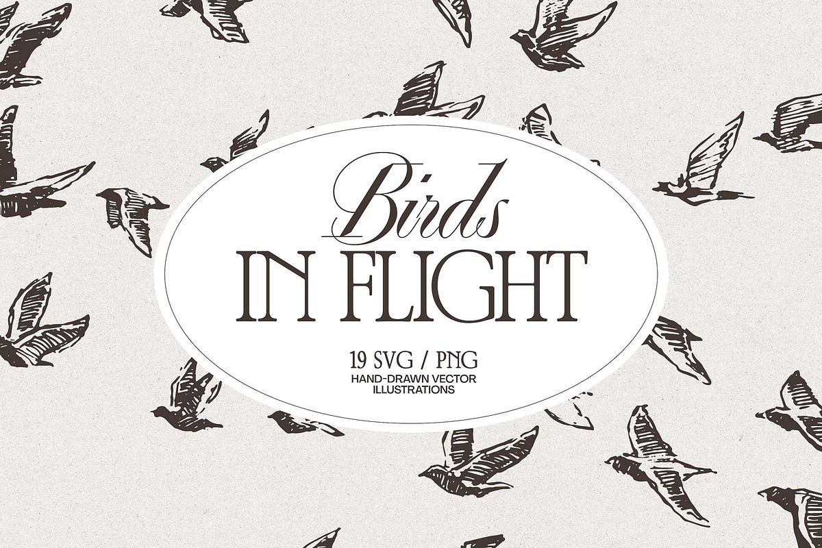 Sketch-Style Bird Flock Vector Set, an Animal Illustration by TheMountBirdStudio (Photo 1 of 11)